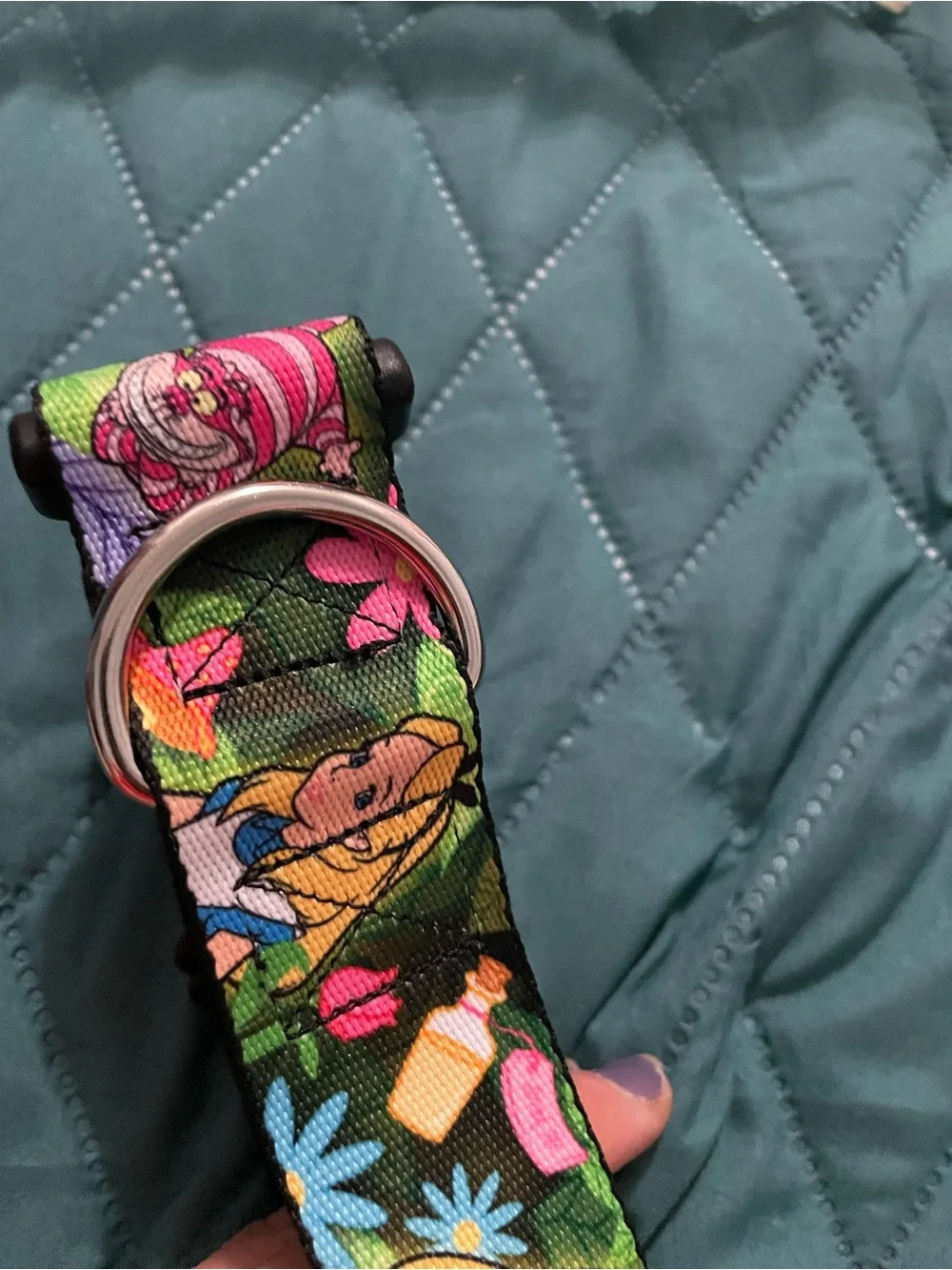 Alice in Wonderland Themed Green Floral Dog Collar
